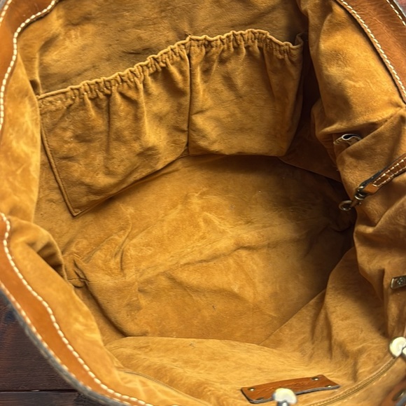 Patricia Nash Benvenuto Signature Map Print Brown Leather Tote Bag Purse - Picture 6 of 7